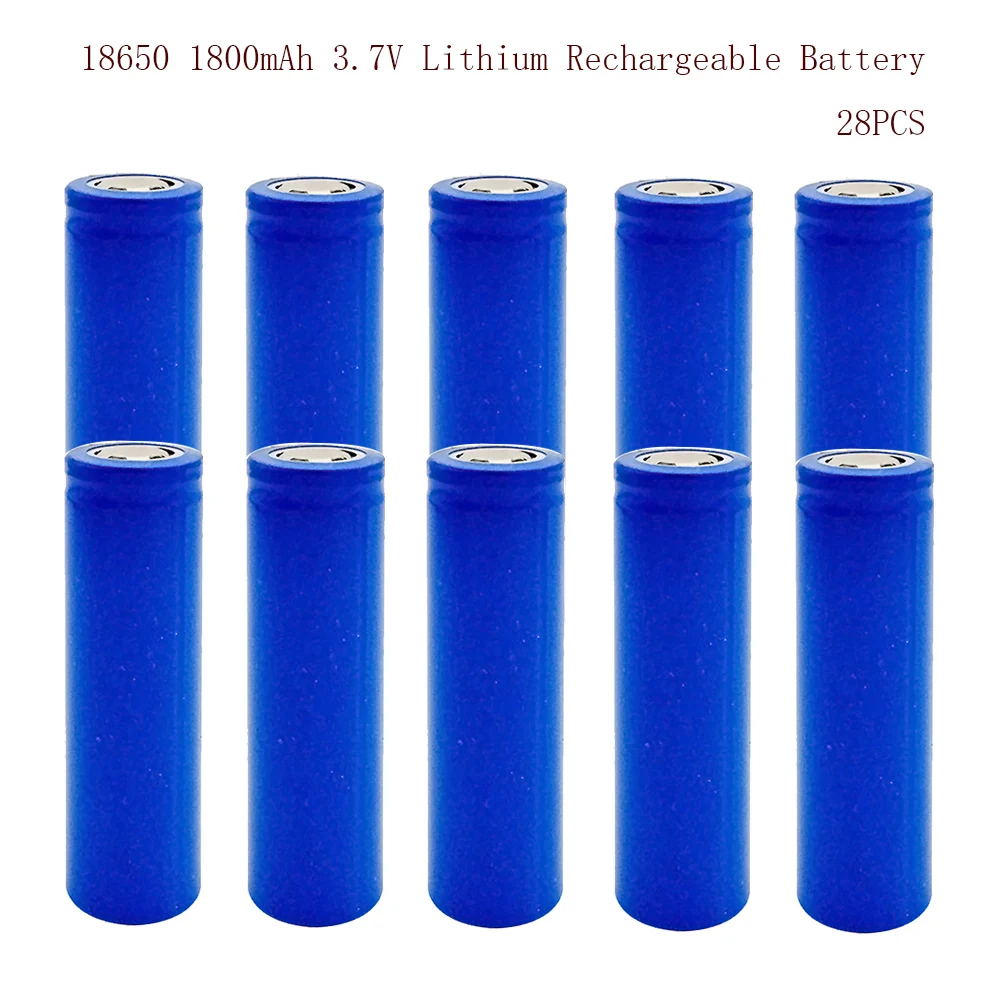 

18650 2200mAh 28PCS 3.7V Lithium Rechargeable Battery 2200 mAh 3.7 V Li-ion Flat Top Batteries for Flashlight