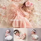 Dvotinst Новорожденный ребенок фотографии реквизит кружевные наряды Цветочное платье повязка на голову комплект из 2 предметов Фотография Студия Съемка фото реквизит