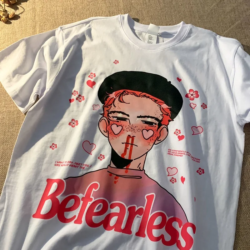 

women's t-shirt Japanese two-dimensional anime girl print short-sleeved t-shirt summer street loose top vintage clothes y2k size
