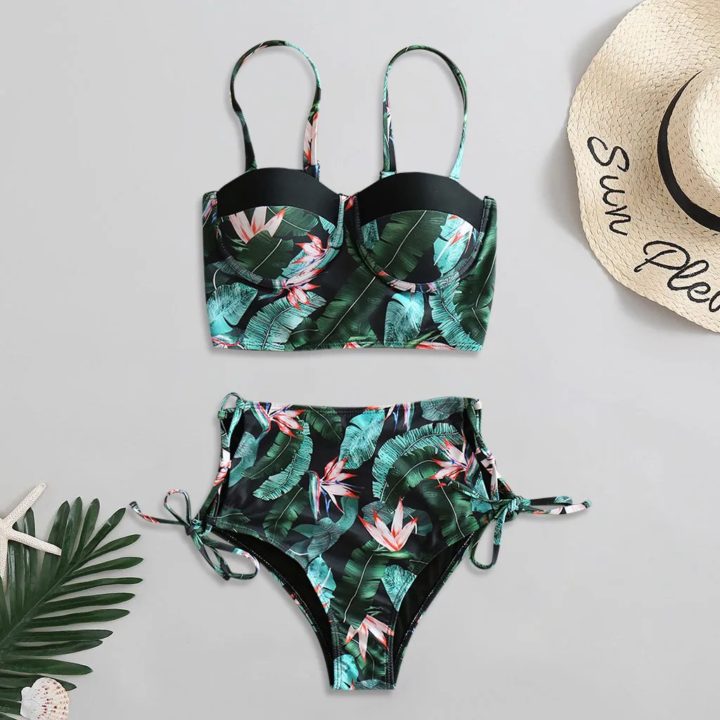 Летний женский купальный костюм большого размера 2020 купальник с подкладкой