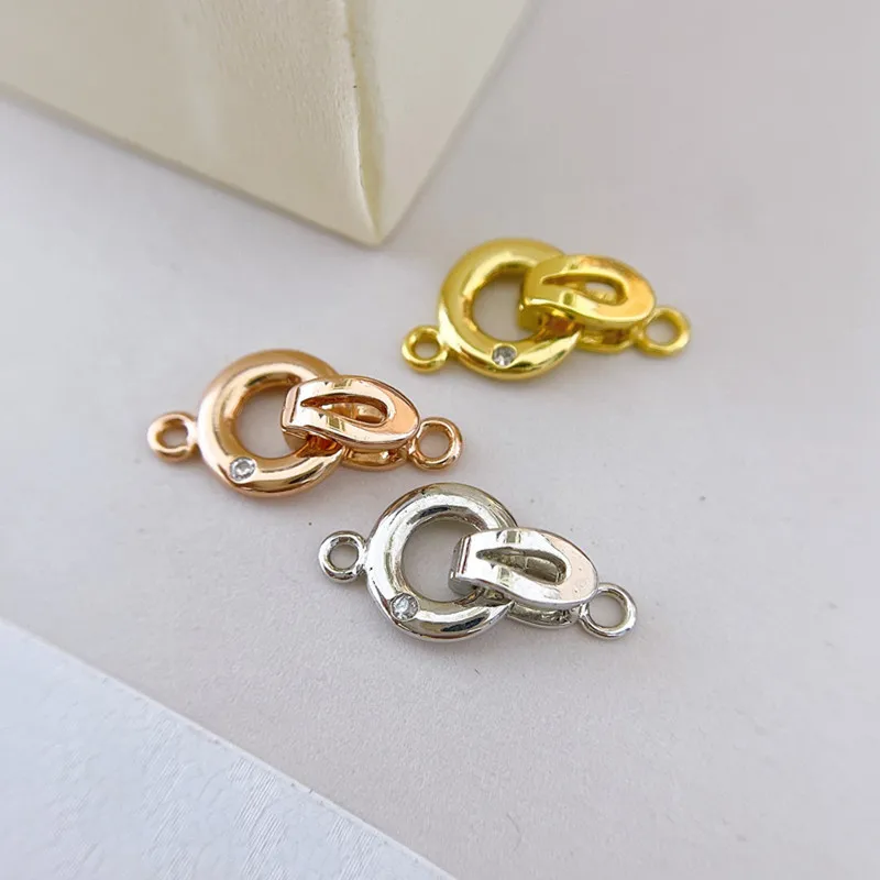 

Clasps For Jewelry Making Fastening Accessories 925 Silver Plating Cubic Zirconia Clasps For DIY Pearls Necklace Bracelet Clasp