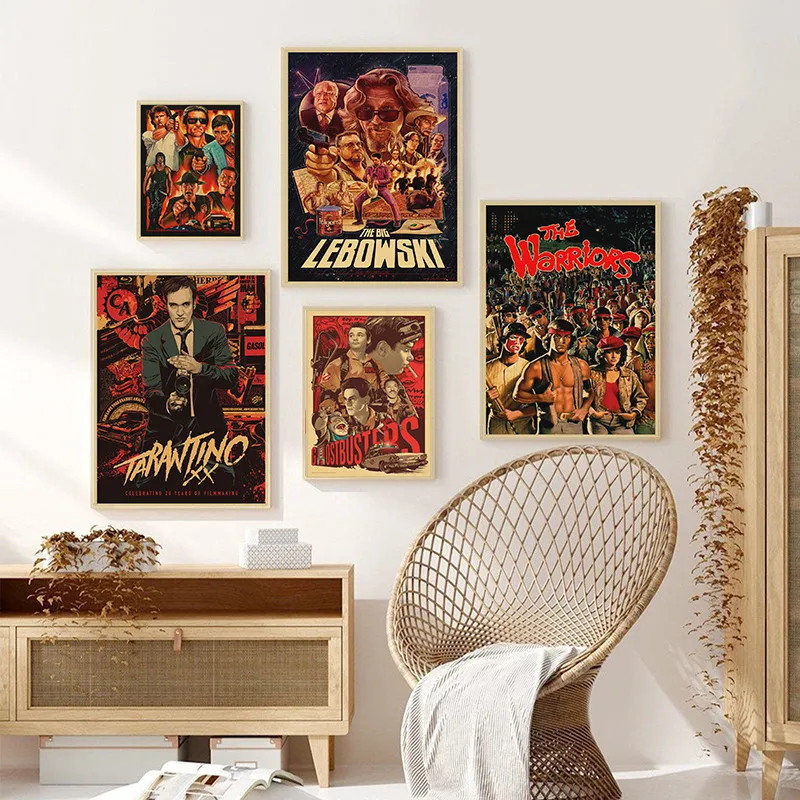 Фильмы Квентин Тарантино, ретро постер, целлюлозно-фантастическая копия, плакаты для собак, крафт-бумага, настенный Декор для дома и комнаты