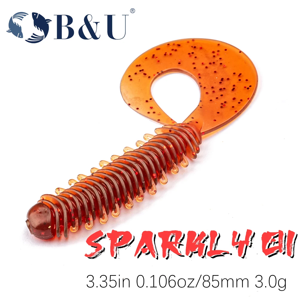 

B&U Sparkly Soft Fishing Lure 85mm 3.0g Silicon Worm Wobbler For Bass Pike Artificial Bait Swimbait Softbait Shad Tacke