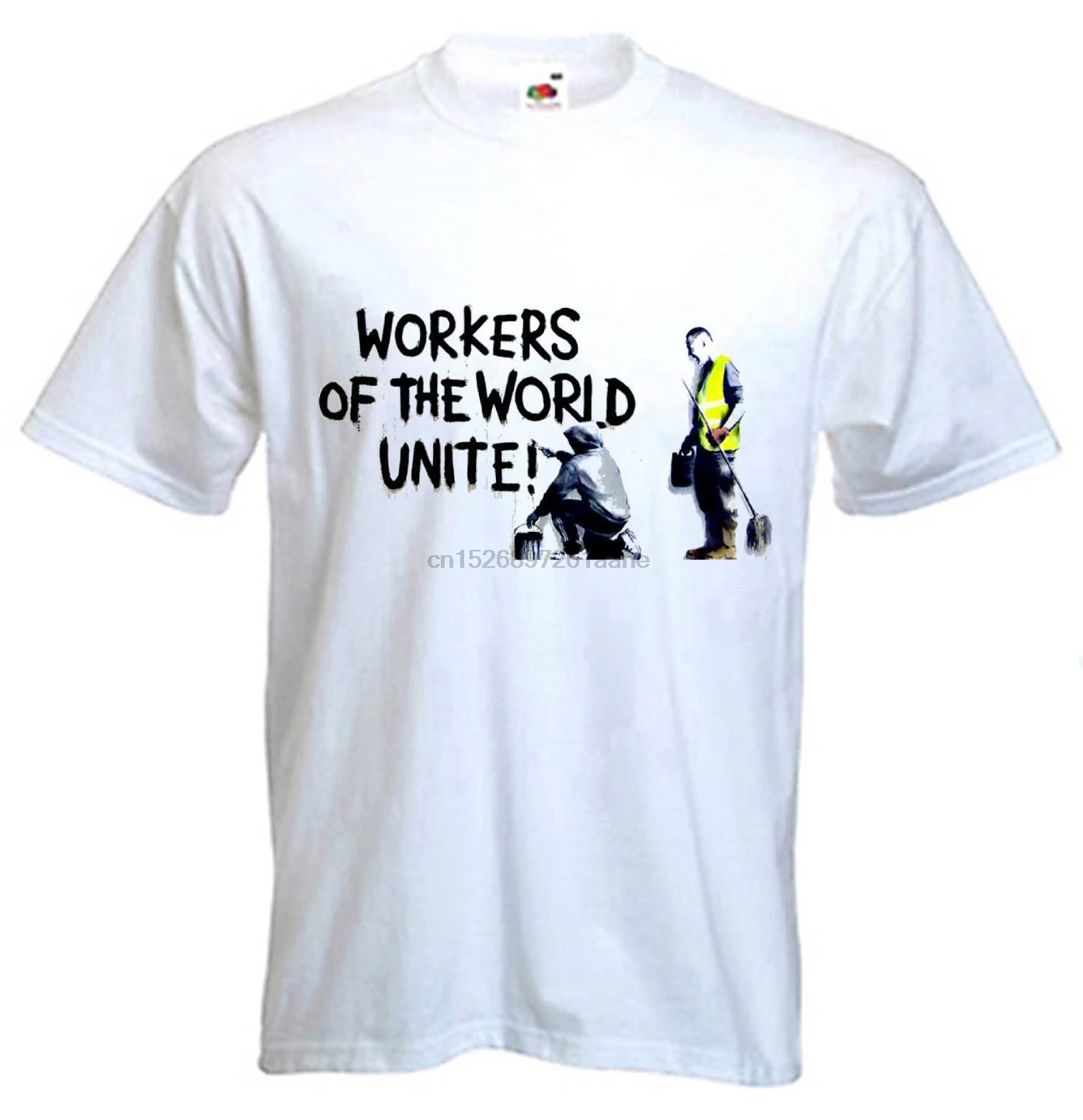Футболка BANKSY WORKERS OF THE WORLD UNITE размеры от S до 3XL хлопковая футболка с короткими