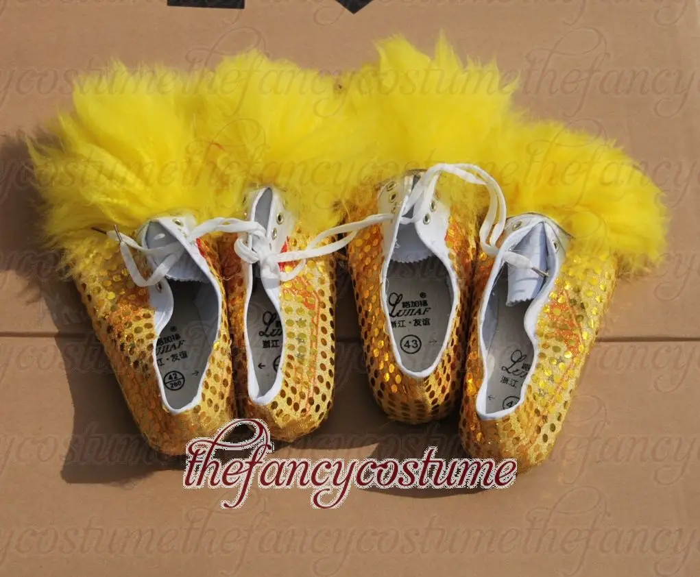 

Yellow Lion Dance Costume 2 Player 8-12 Age Children Play Party Performance Sport Outdoor Parade Folk Parad Smart Stage Mascot