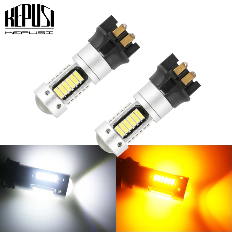 

2x White Amber PWY24W PW24W LED Bulbs For Audi A3 A4 A5 Q3 VW MK7 Golf CC Front Turn Signal Lights,For BMW F30 Series DRL canbus