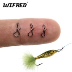 Wifreo 100 шт., нахлыстовая рыболовная приманка, быстросменная защелка для мух, крючок и приманка, черная Высокоуглеродистая сталь для ловли нахлыстом