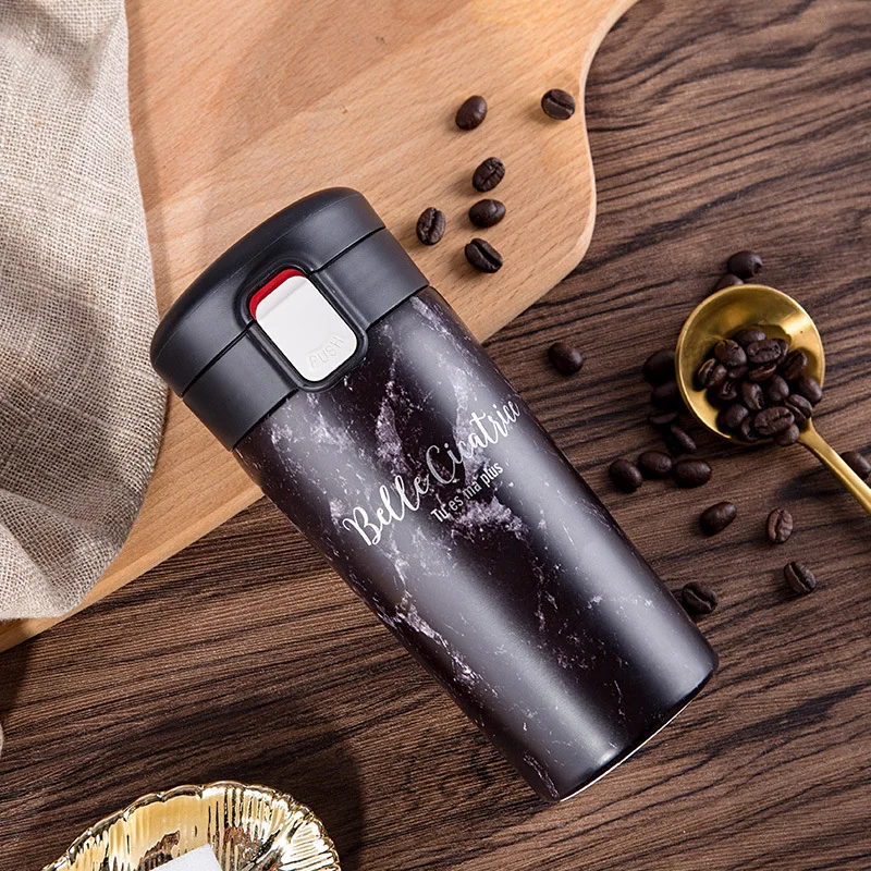 Креативная мраморная текстура термос из нержавеющей стали Изолированная