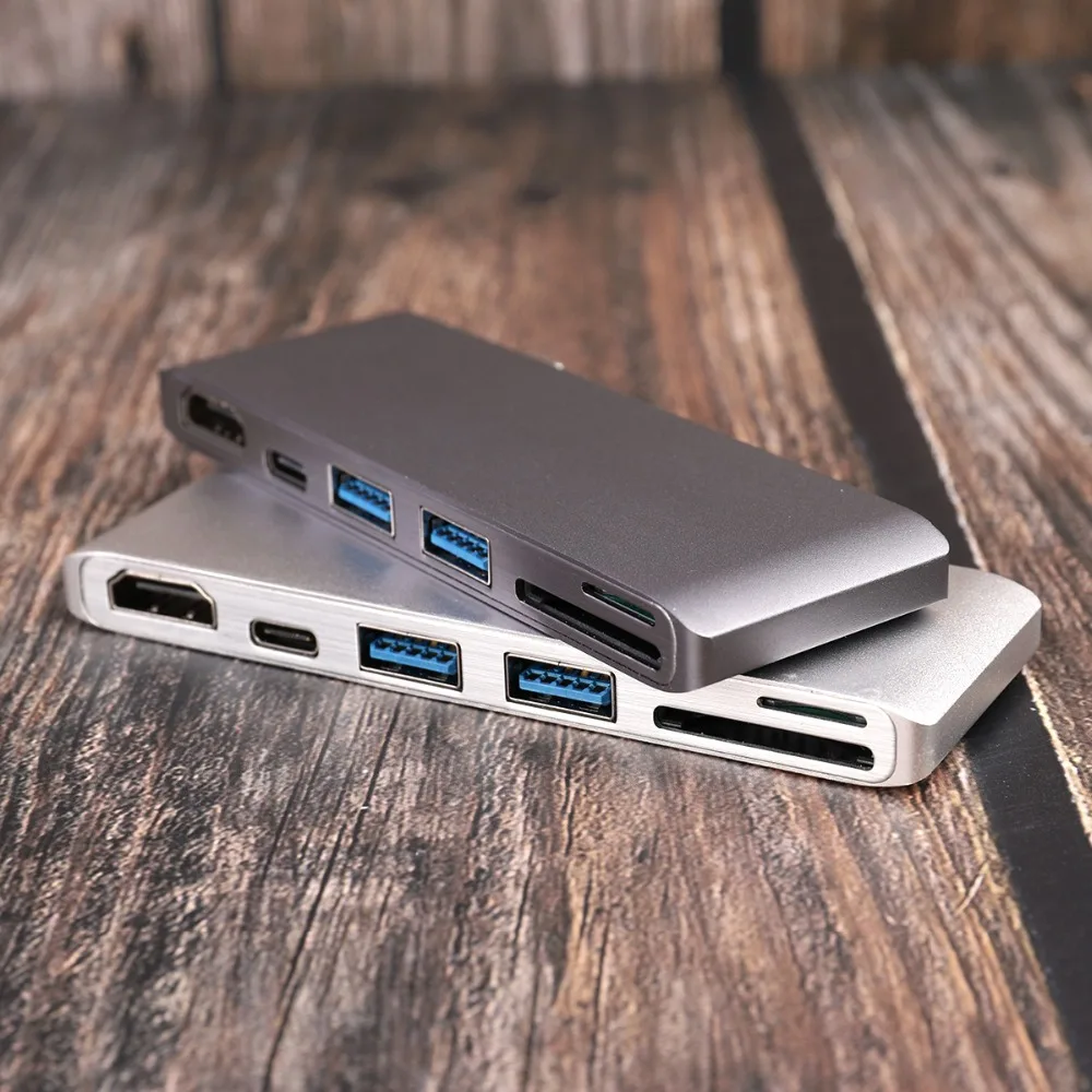 Два порта USB C концентратор до 4K HDMI адаптер Thunderbolt 3 двойной USB 3,1 данных type-C концентратор TF SD PD адаптер для MacBook Pro Air 13