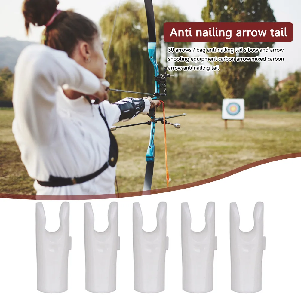 

50pcs/Bag S-Size Plastic Arrow Tail Internal Nocks Wear-Resistant Arrow Shaft Archery Bow Tails Replacement Archery Accessories
