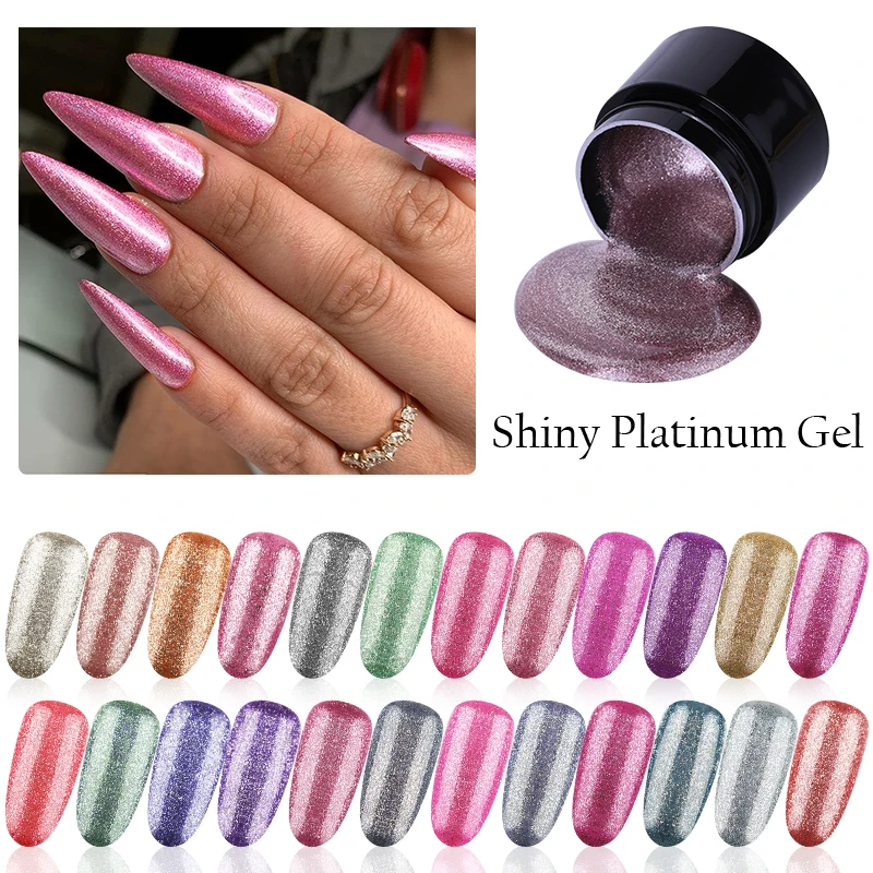 Набор гель-лаков для ногтей LEMOOC блестящий Платиновый лак дизайн полиуф-геля