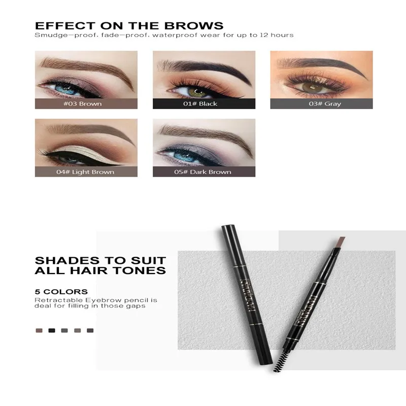 

New Arrivals Eyebrow Tint Cosmetics Natural Long Lasting Paint Tattoo Eyebrow Waterproof Black Brown Eyebrow Pencil Makeup