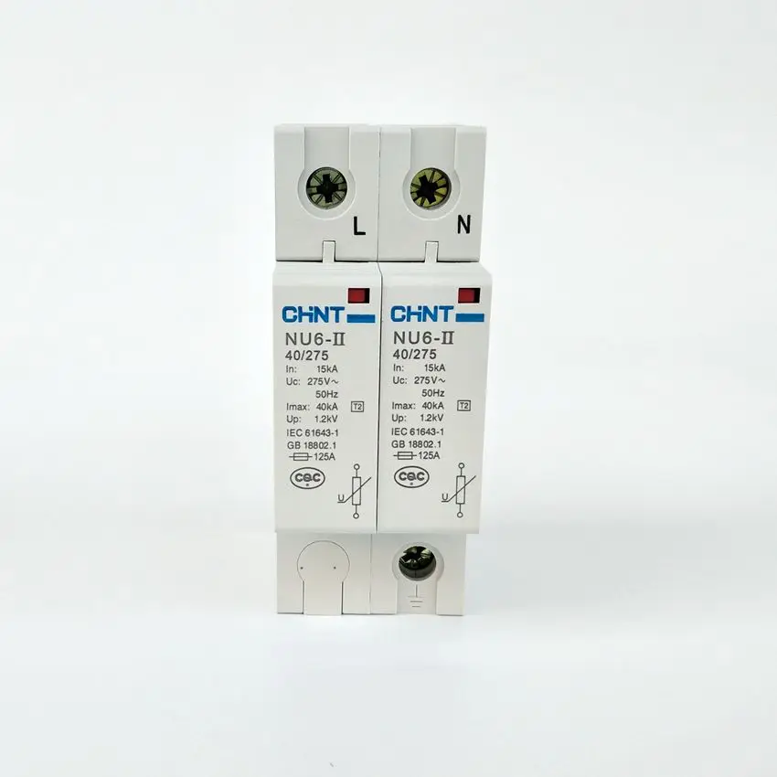 CHINT NU6-II 2P 15-40KA 275V низковольтный ограничитель перенапряжения
