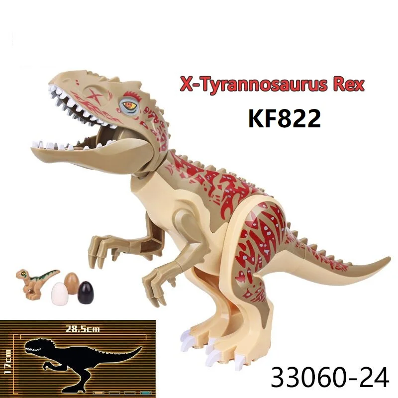 

KF826 Building Blocks Blue Dinosaur X-Tyrannosaurus Rex Green Treasures Baryonychus Figures For Children Toys KF822 KF823 KF824