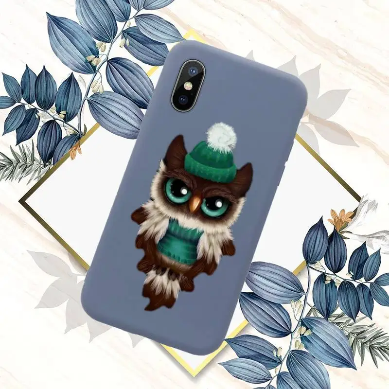 

Animal Owl art cool cute Phone Case Candy Color for iPhone 11 12 mini pro XS MAX 8 7 6 6S Plus X SE 2020 XR