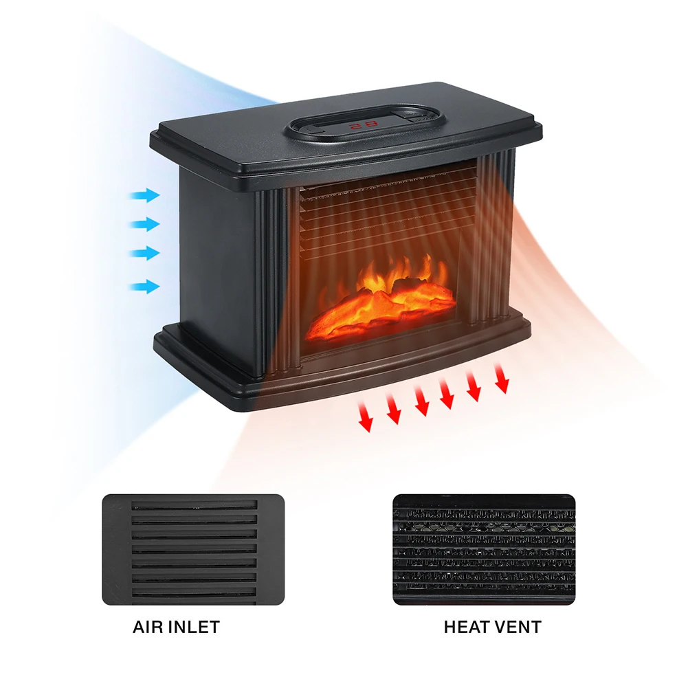 

Home Warmer 1000W Electric Heater Portable Mini Quick Heating Flame Warm Air Fan Office Room Heater EU Plug
