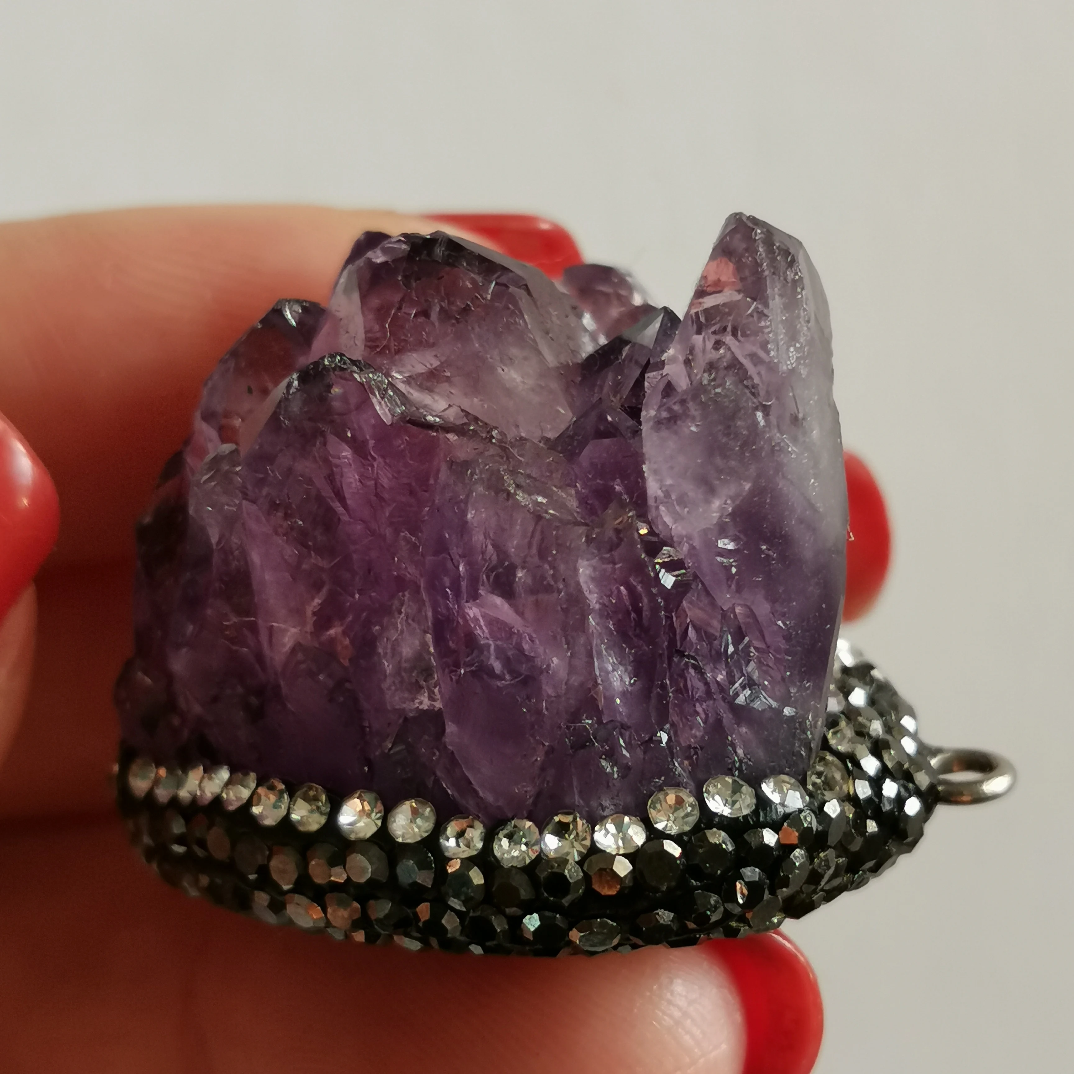 Маленький кристалл Gift 27g исцеляющий аметист кластер образец кулон подарок камень