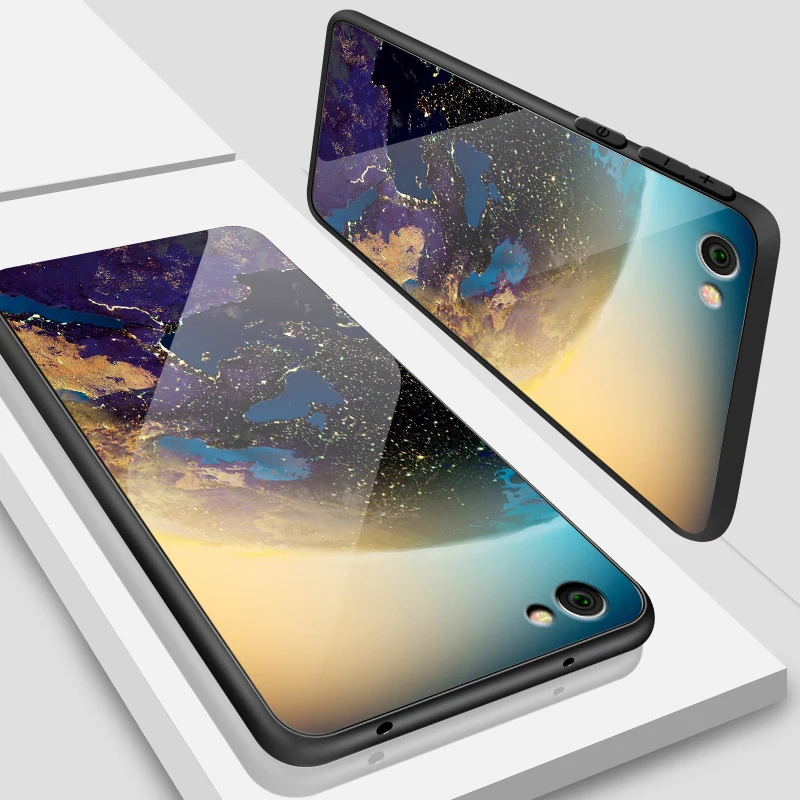 W308 Модный чехол из закаленного стекла для Xiaomi 5X6X8 9 SE A1 A2 Lite для Redmi Note 6 7 4X 5A Pro Prime роскошный защитный чехол - Цвет: W308