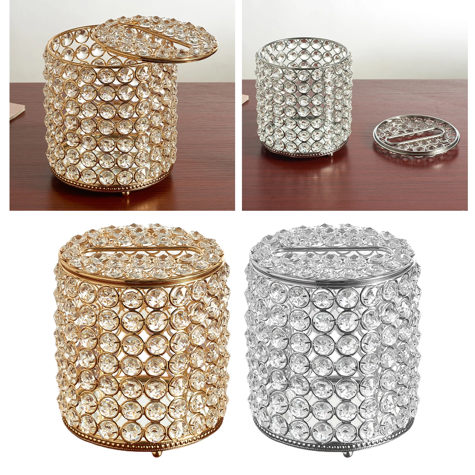 

Roll Paper Tissue Box Round Napkin Holder for Hotel Office Home Car