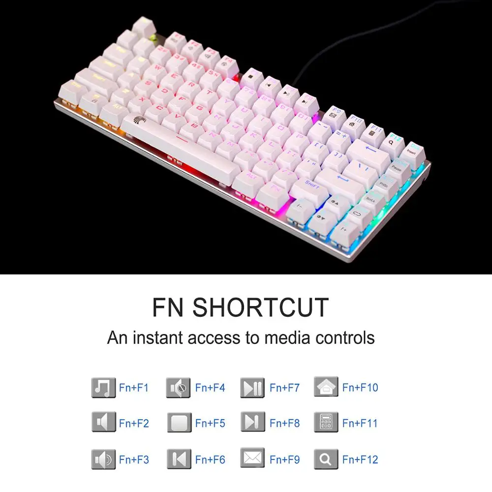 Z88 мини игровая клавиатура с RGB подсветкой переключатель Outemu компактная