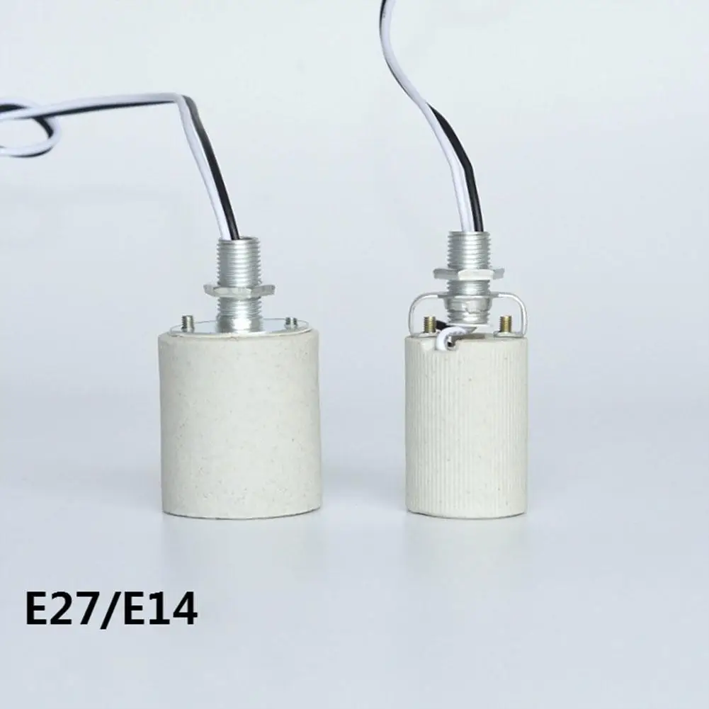 Suporte da Lâmpada Base de Cerâmica Adaptador com Cabo Resistente ao Calor para Bulbo Parafuso Durável Redondo Doméstico Soquete E27 E14 Fácil Instalar Uso 7 adaptador com cabo resistente ao calor para bulbo fácil instalar