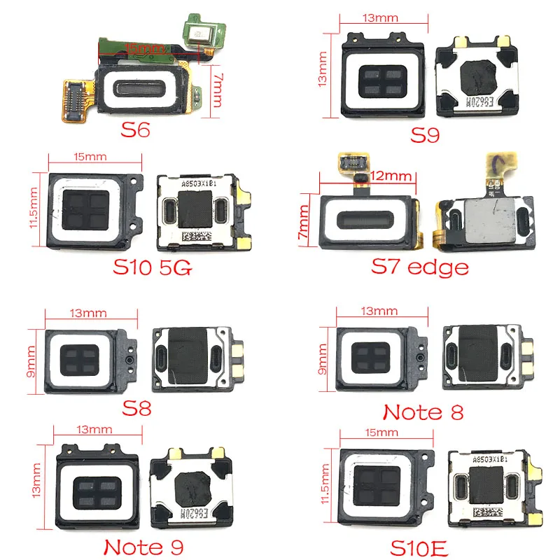 

2Pcs/Lot， Earpiece Ear Speaker Sound Receiver Flex Cable For Samsung Galaxy S10 S10e S9 S8 Plus S7 S6 Edge Note 8 9 S5 S4 mini