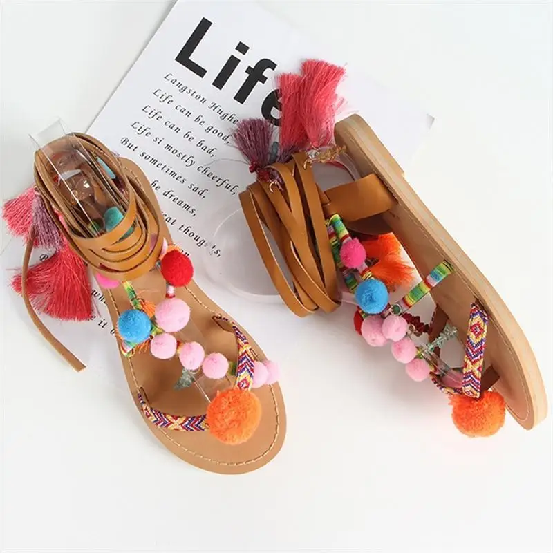 

sandals style toe sandals color fur tassel strap women 2020