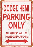 wallcolor 812 metal sign dodge hemi parking only vintage look