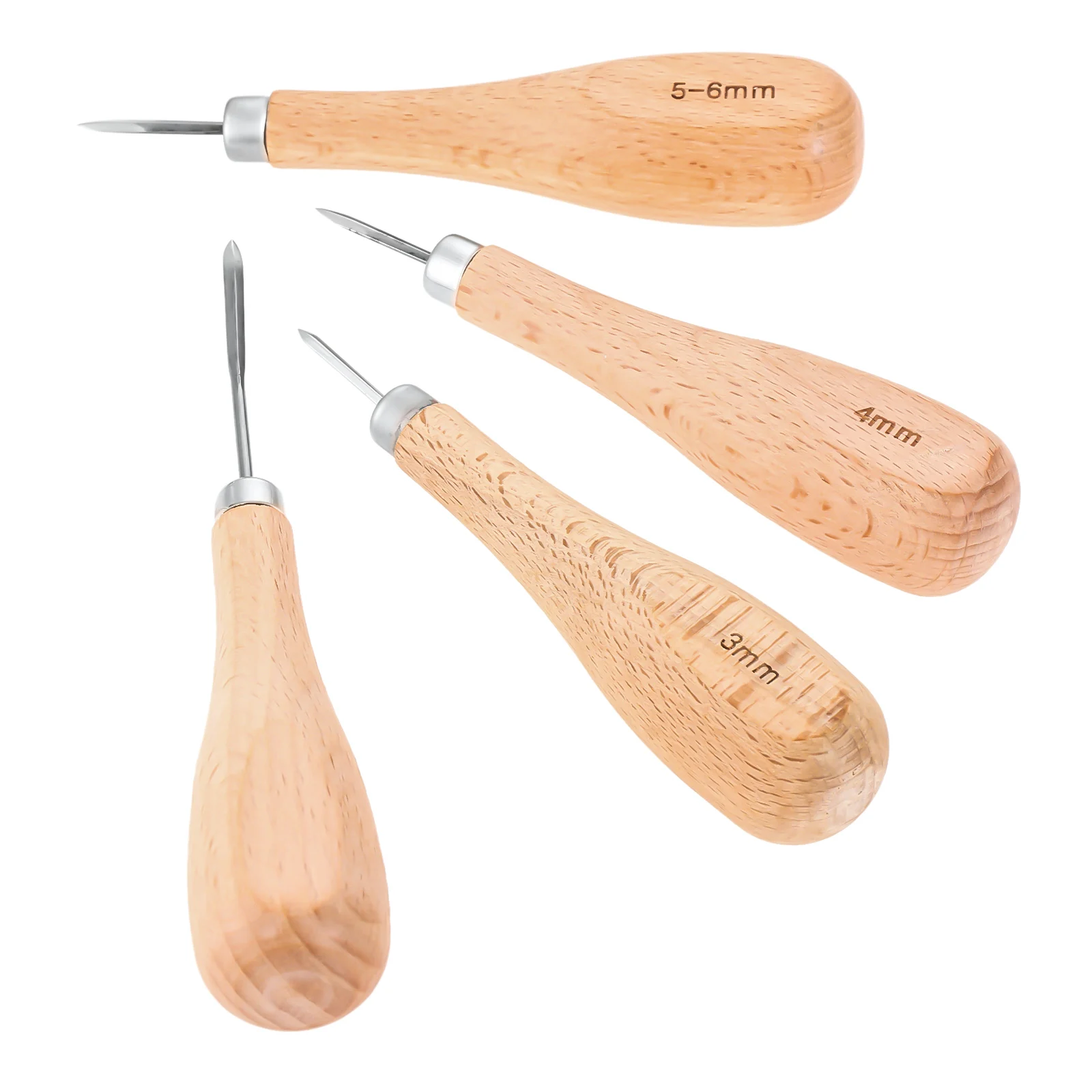 

1Pc Sewing Awl Diamond Point Awl Beech & Steel Cone Punch Leather Stitching Craft DIY Shoe/Bag Repair Tools 3/4/5-6mm/Bent