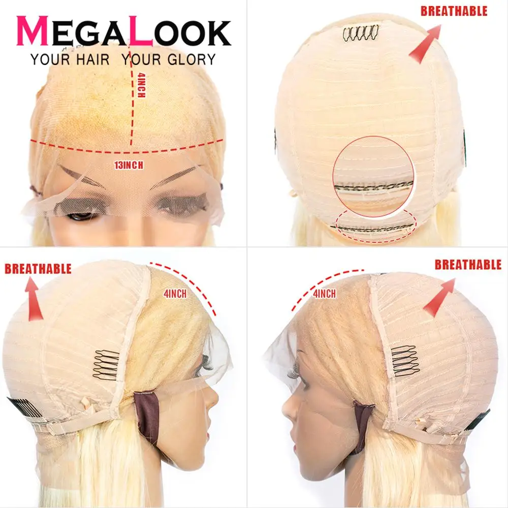 Блонд парик с кружевом спереди прямой из человеческих волос предварительно