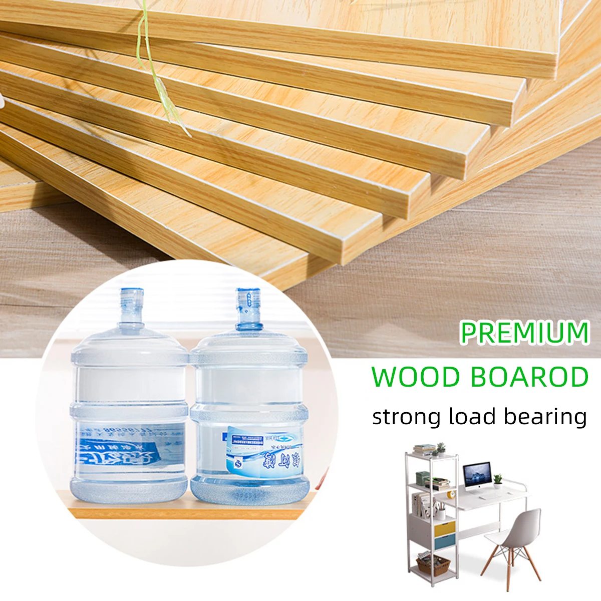 

Large Wood Computer Desk Laptop Desk Writing Table Study Desk with Shelves Drawers Office Furniture PC Laptop Workstation Home