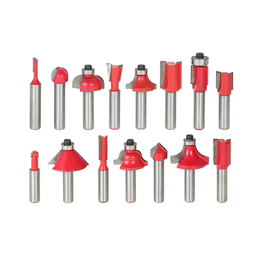 12/15PCS Wood Milling Cutter Shank router bits Set cnc cutter milling cutters for wood Woodworking Floor Engraving Cutting tool |