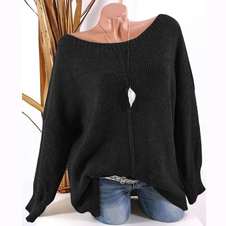 Женский свитер оверсайз в Корейском стиле повседневный вязаный для мамы зима 2019 |