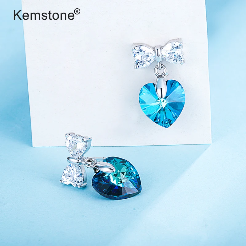 Kemstone 925 Серебряная застежка изысканное белое платье-пачка с бантом в форме сердца