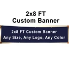 Индивидуальный баннер на 2x8 футов, флаг для спортивных фанатов, рекламная лампа, латунные люверсы 60x240 см, полиэстер, бесплатная доставка