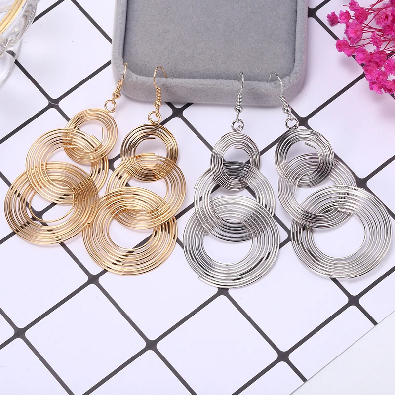 HOCOLE винтажные металлические серьги 2019 модные геометрические треугольные