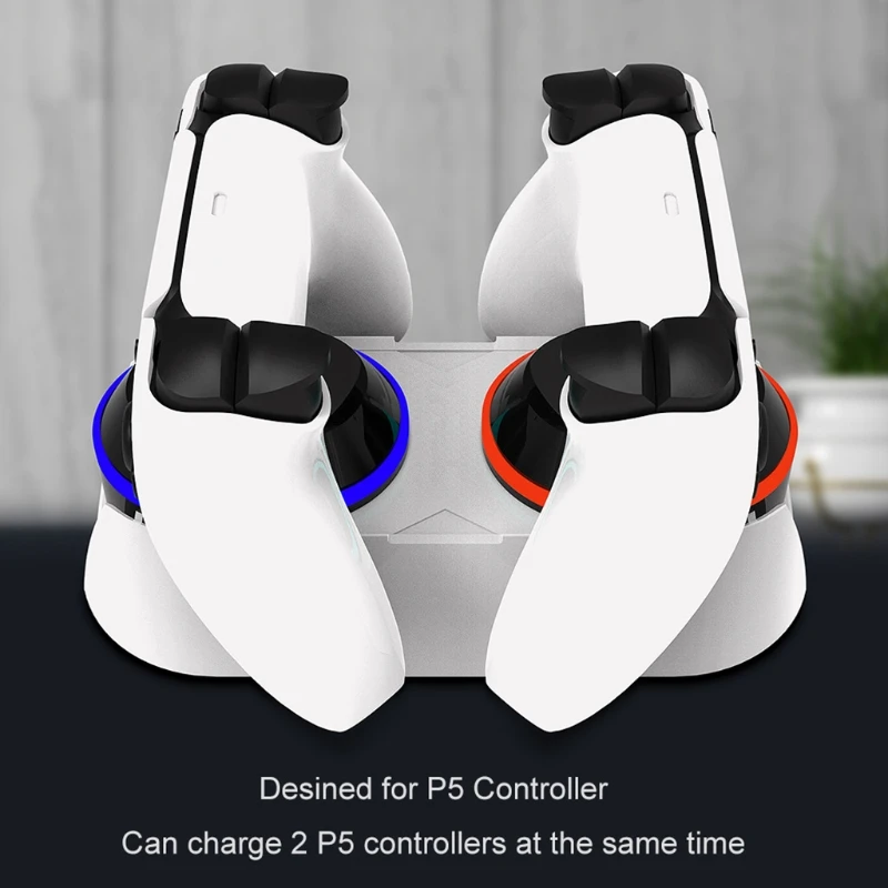 

2021 New Controller Charger Station for PS5, Upgraded Fast Charging Dock Holder, Built-in Smart Chip,Over-charge Protection