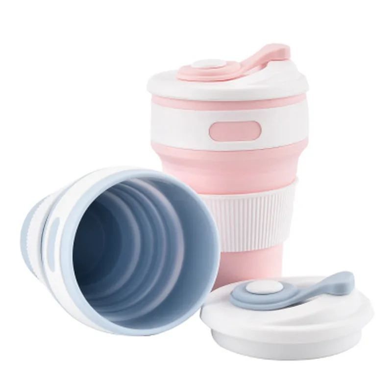 Силиконовая чашка креативная силиконовая складная 360 мл круглая Выдвижная