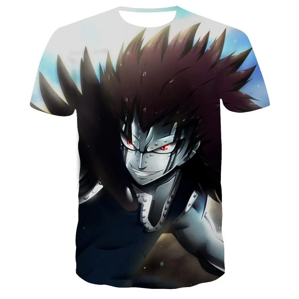 Новинка футболка с 3D принтом из аниме Фея хвост Natsu Dragneel Polera коротким рукавом