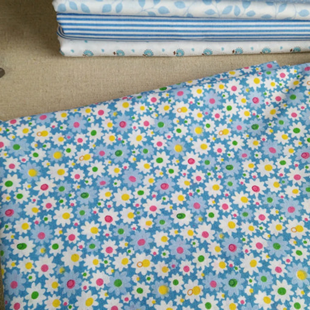 7 шт. синяя серия хлопковая одежда Ткань цветочный узор швейный текстильный