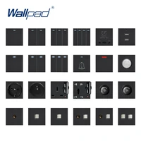 diy eu uk wall socket push button switch electrical outlet black function key only free diy 5555mm s6 series wallpad