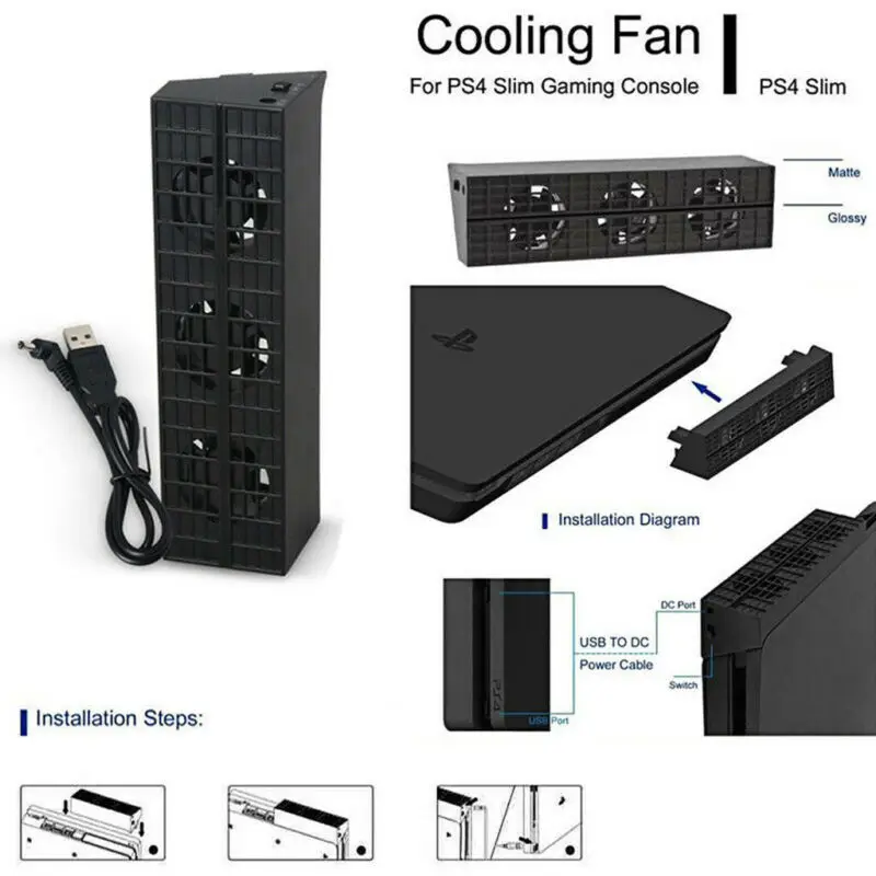 USB Температура охлаждающий вентилятор Cooler для sony Playstation 4 PS4 Pro игровой консоли