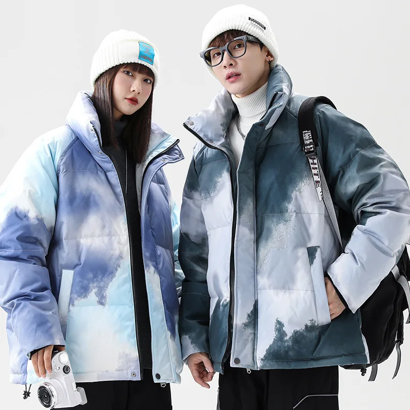 2022 Men's Down Jacket Casual Loose Dyeing Color Thicken Warm Windproof Down Jacket High Quality Warm Men's Coat Veste Homme
