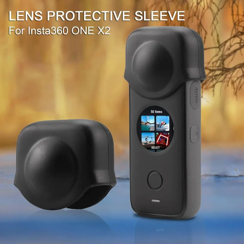 

Removable Lens Cap Dustproof Lens Cover Silicone Protective Cover for Insta360 ONE X2