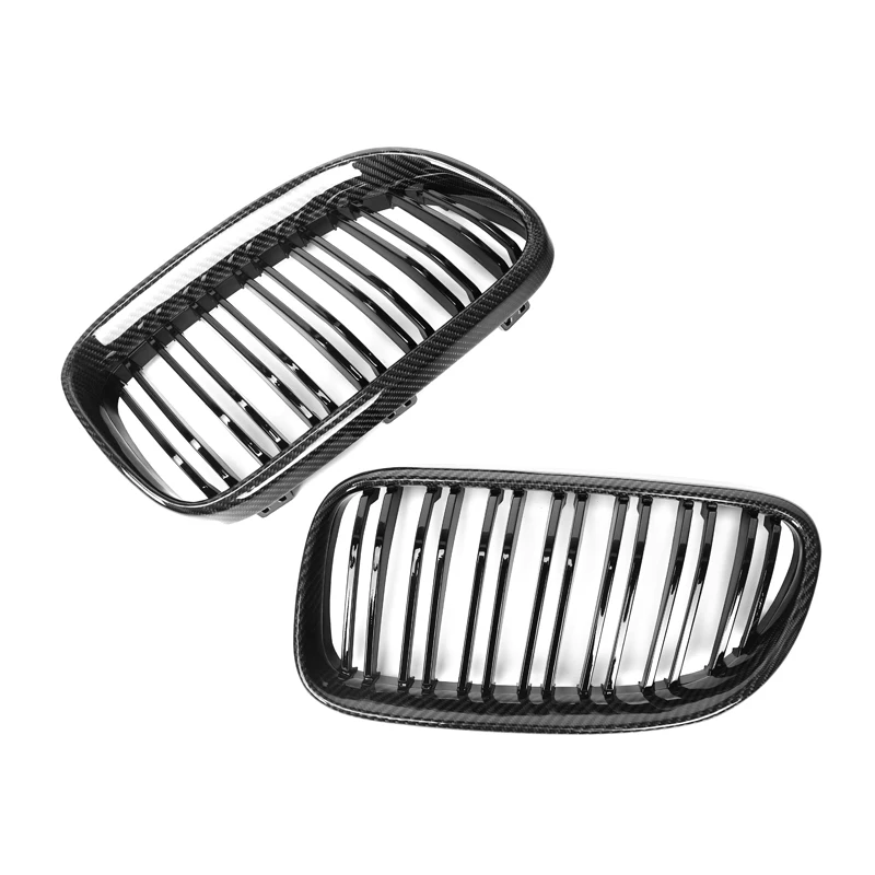 

Front Grille For BMW 3 Series E92 E93 M3 LCI 2010 2011 2012 2013 Kidney Grills Glossy Black ABS & Carbon Fiber Dual Slats M Look