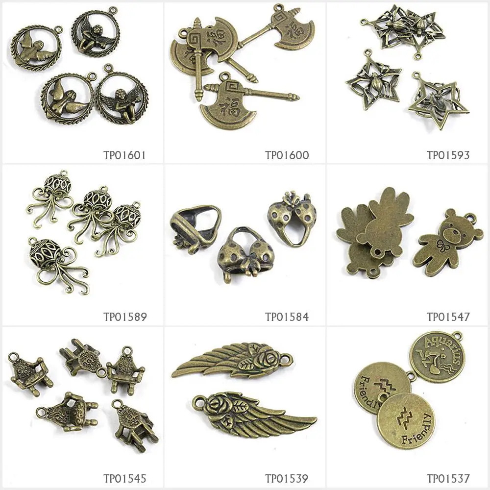 Античная бронза с покрытием Подвески для изготовления украшений Aquarius Tag роза