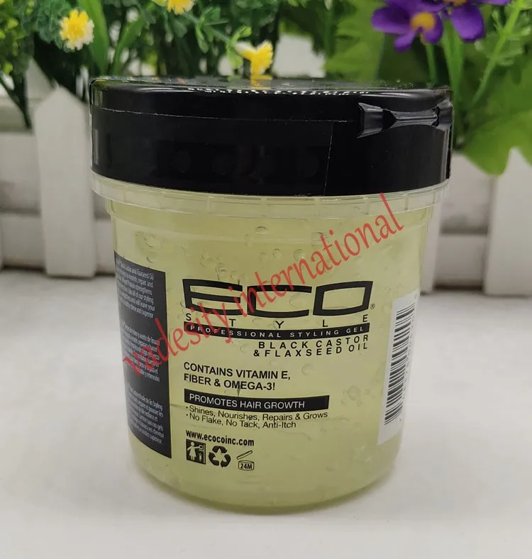 Эко стиль черный касторовое льняное масло гель для укладки/235 мл|gel gel|gel oilgel eco styler |