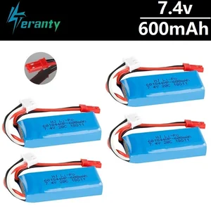 7,4 в 600 мАч 20C Lipo батарея для WLtoys K969 K979 K989 K999 P929 P939 RC автозапчасти 2s 7,4 В батарея 4 шт.лот