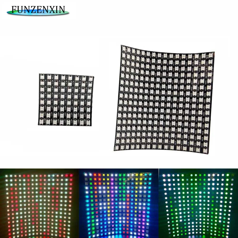 Цифровая светодиодная матрица PaneI WS2812 экран fiexibi 64/256 пикселей RGB 5050 Smd