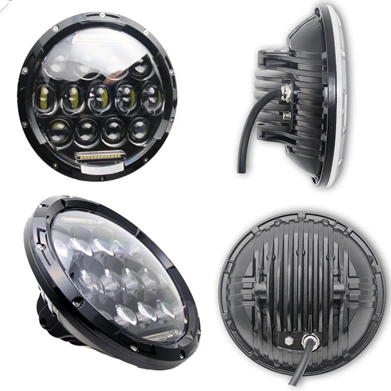 Светодиодная фара 7 дюймов Круглый дальний и ближний свет 12 В 24 постоянного тока